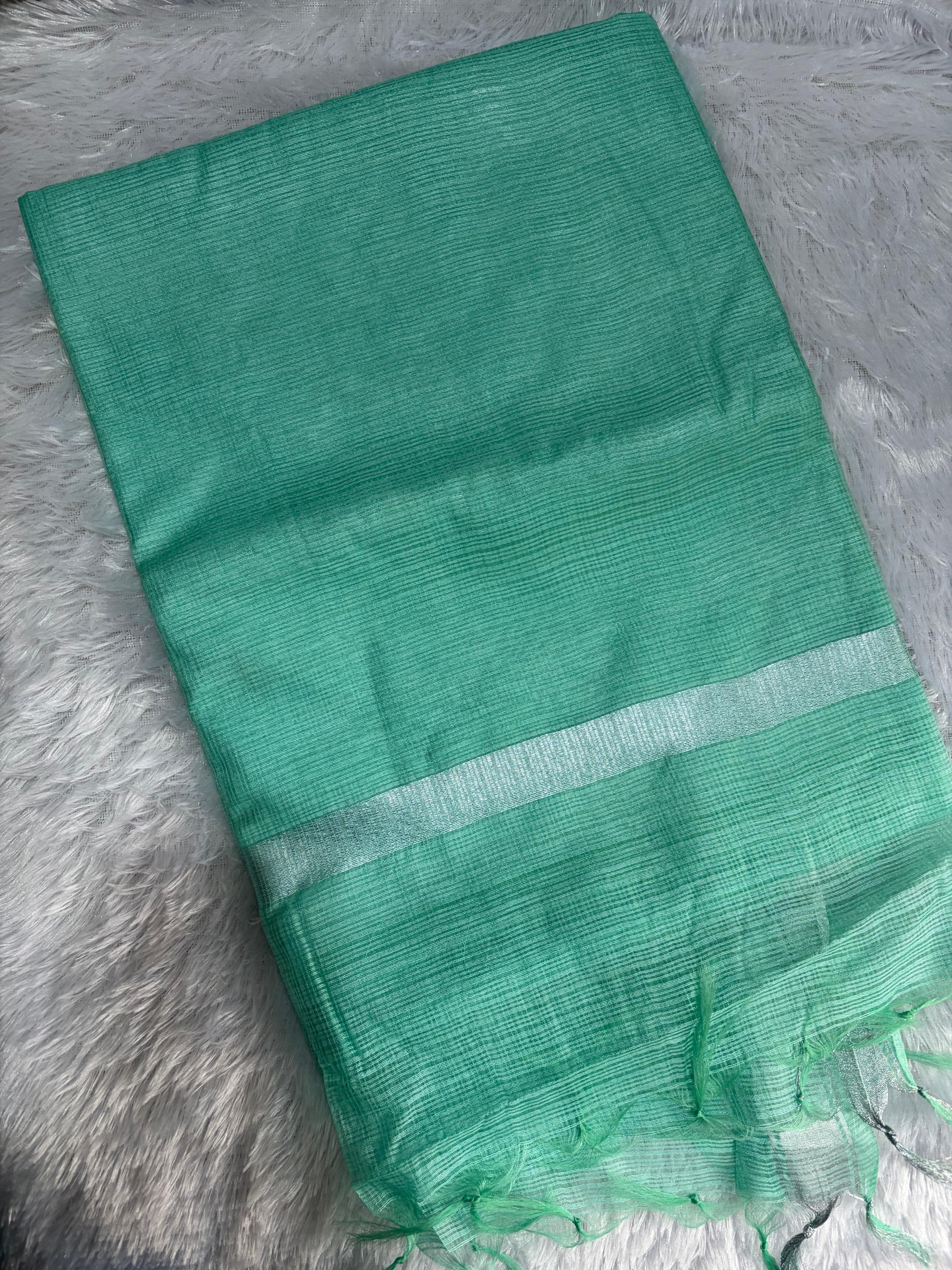 Kota doria silk saree-sea blue alternate