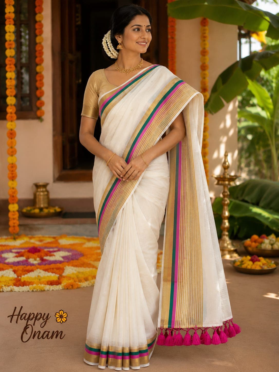 VAIDEHI-pure 120 count mul cotton saree with blouse alternate